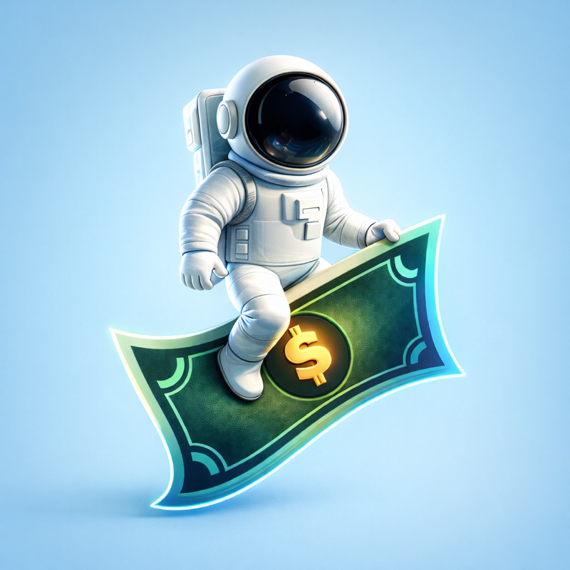 Cashtronaut — the Cashtronaut YouTube channel mascot